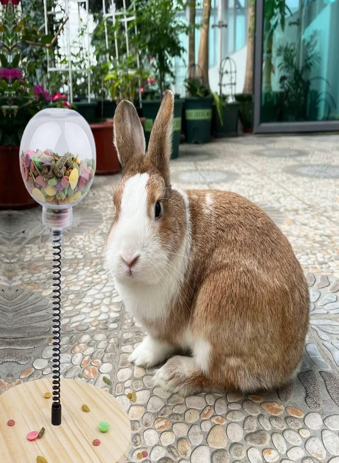 FlidRunest Rabbit Foraging Ball with Wooden Base, Interactive Slow Feed Treat Ball Release Puzzle Toy for Rabbit, Feeder Boredom Busting Fun Maintain Your Bunny Entertained - Image 5